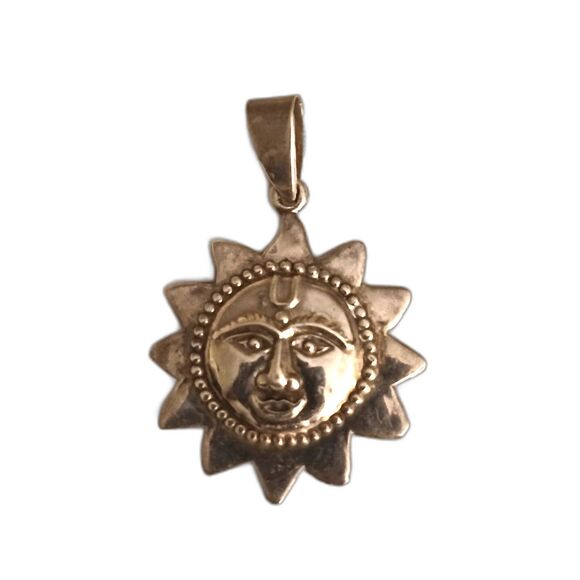 Vintage Taxco sterling silver .925 celestial sun 1" pendant Mexico - Picture 1 of 3